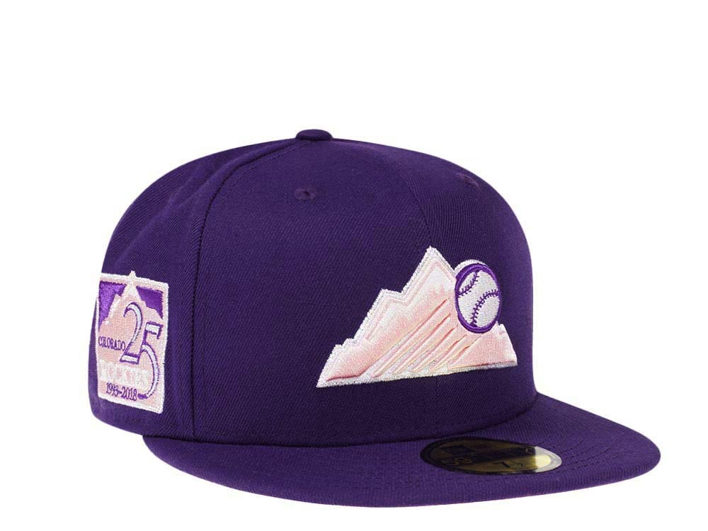 New Era Colorado Rockies 25th Anniversary Purple Pink Silver Edition 59Fifty Fitted Hat