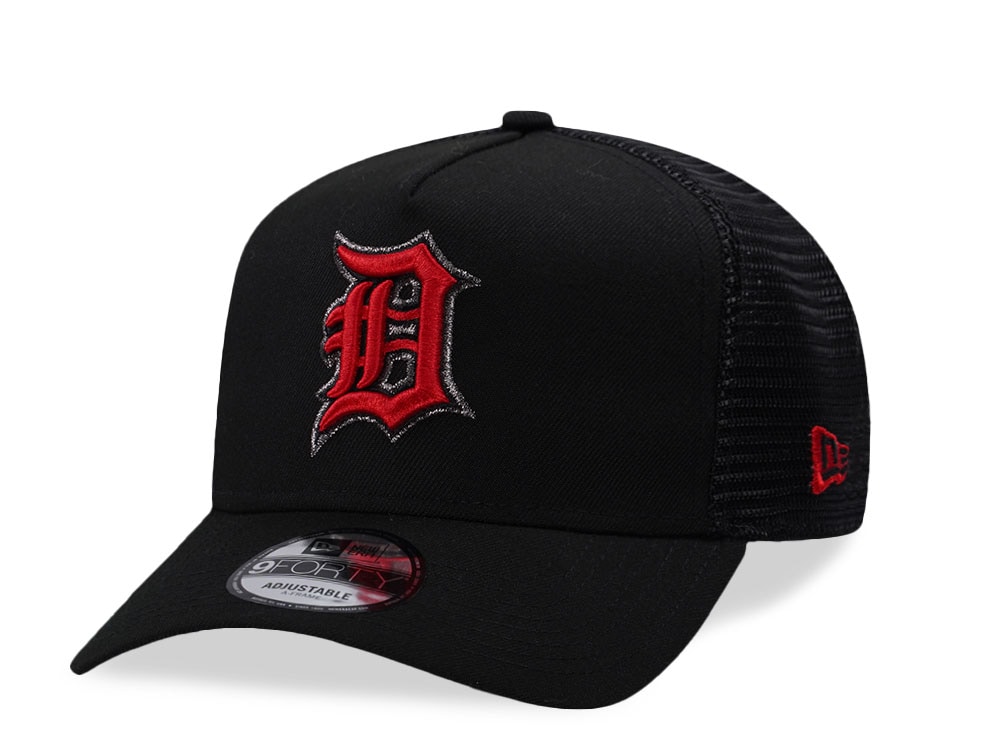 New Era Detroit Tigers Black And Red Edition 9Forty A Frame Trucker Snapback Hat