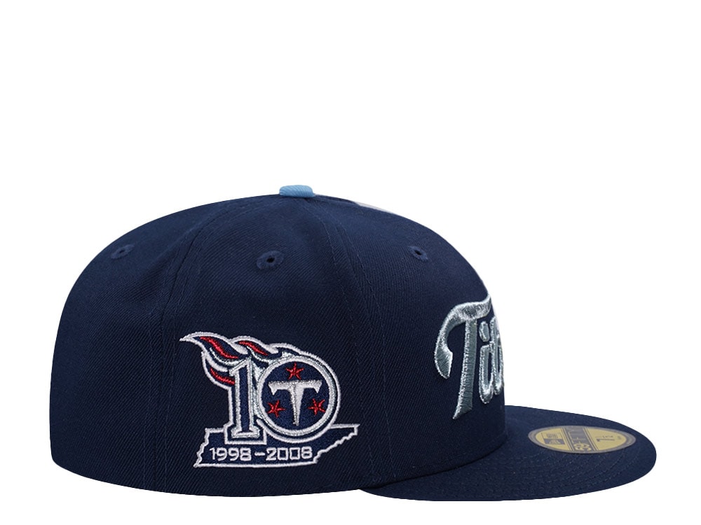 New Era Tennessee Titans 10th Anniversary Ocean Blue Prime Edition 59Fifty Fitted Hat