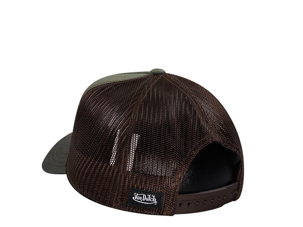 Von Dutch Electric Road Olive Two Tone Edition Trucker A Frame Snapback Hat