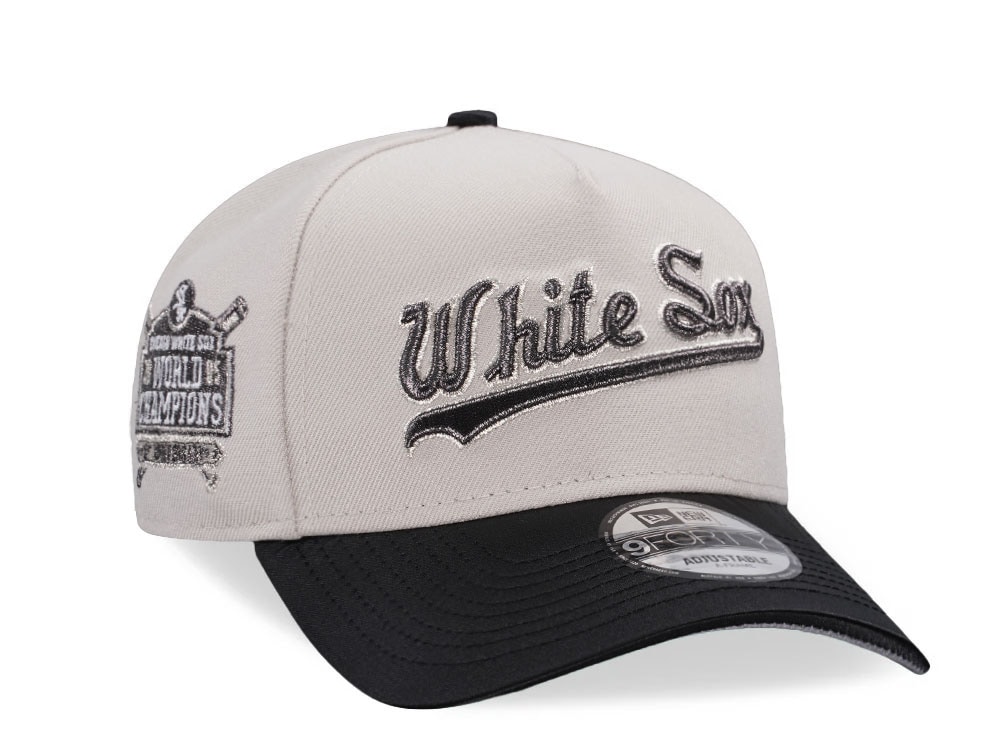 New Era Chicago White Sox World Champions 2005 Stone Satin Brim Two Tone 9Forty A Frame Snapback Hat