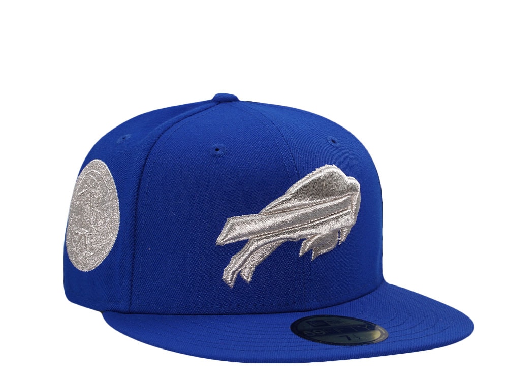 New Era Buffalo Bills Metallic Silver Blue Prime Edition 59Fifty Fitted Hat
