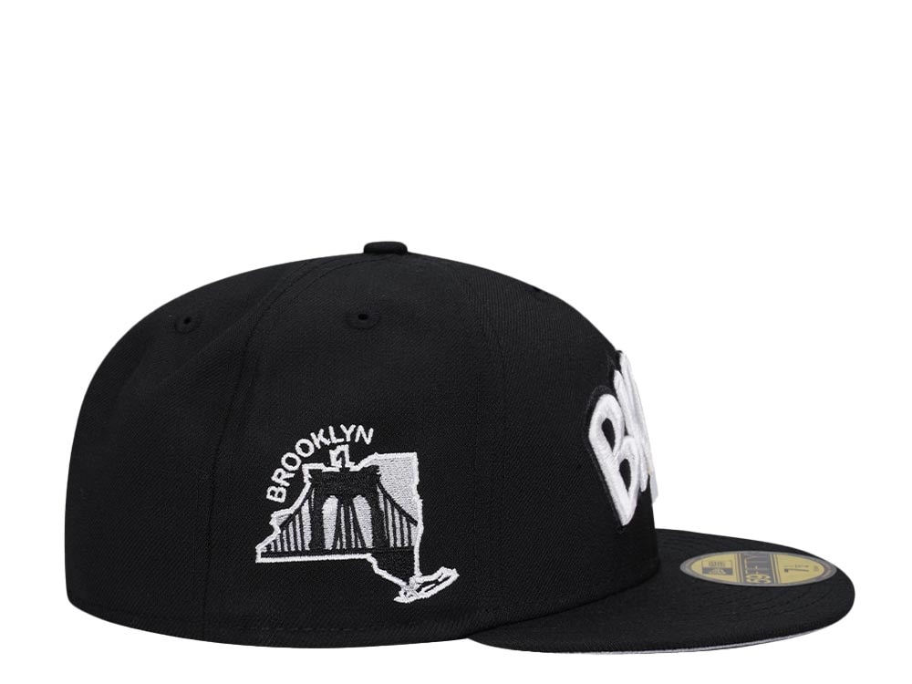 New Era Brooklyn Nets Black Bridge Classic Edition 59Fifty Fitted Hat