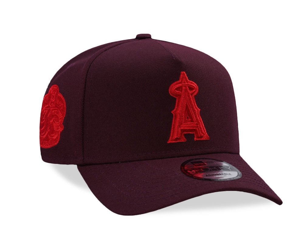 New Era Anaheim Angels 35th Anniversary Maroon Prime Edition 9Forty A Frame Snapback Hat