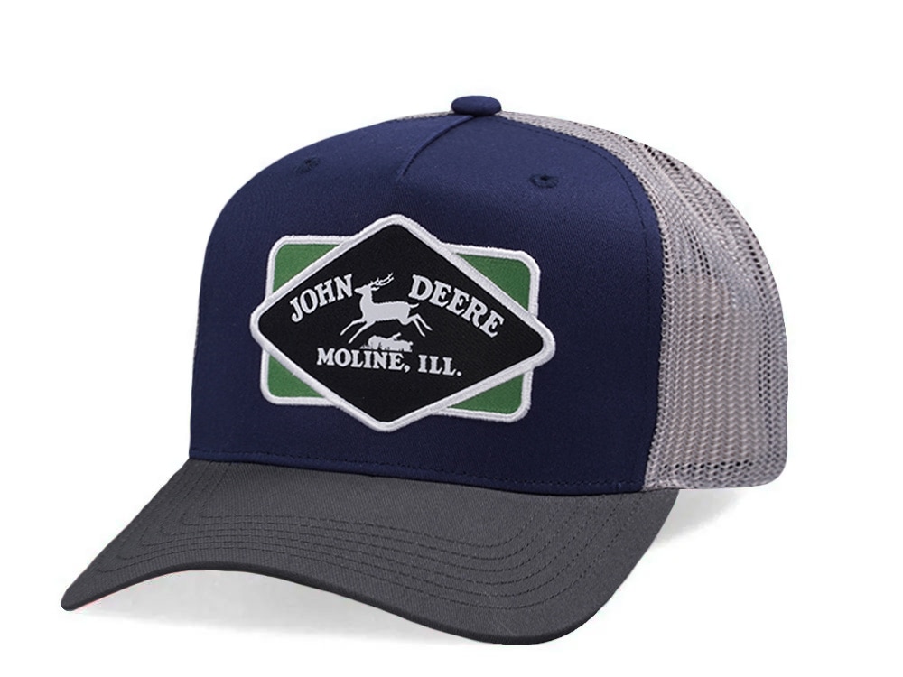 John Deere Vintage Patch Navy Trucker Snapback Hat