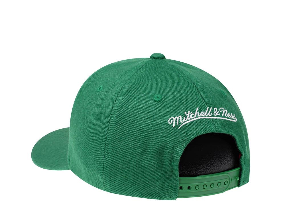 Mitchell & Ness Boston Celtics Team Ground Red Line Solid Flex Green Snapback Hat