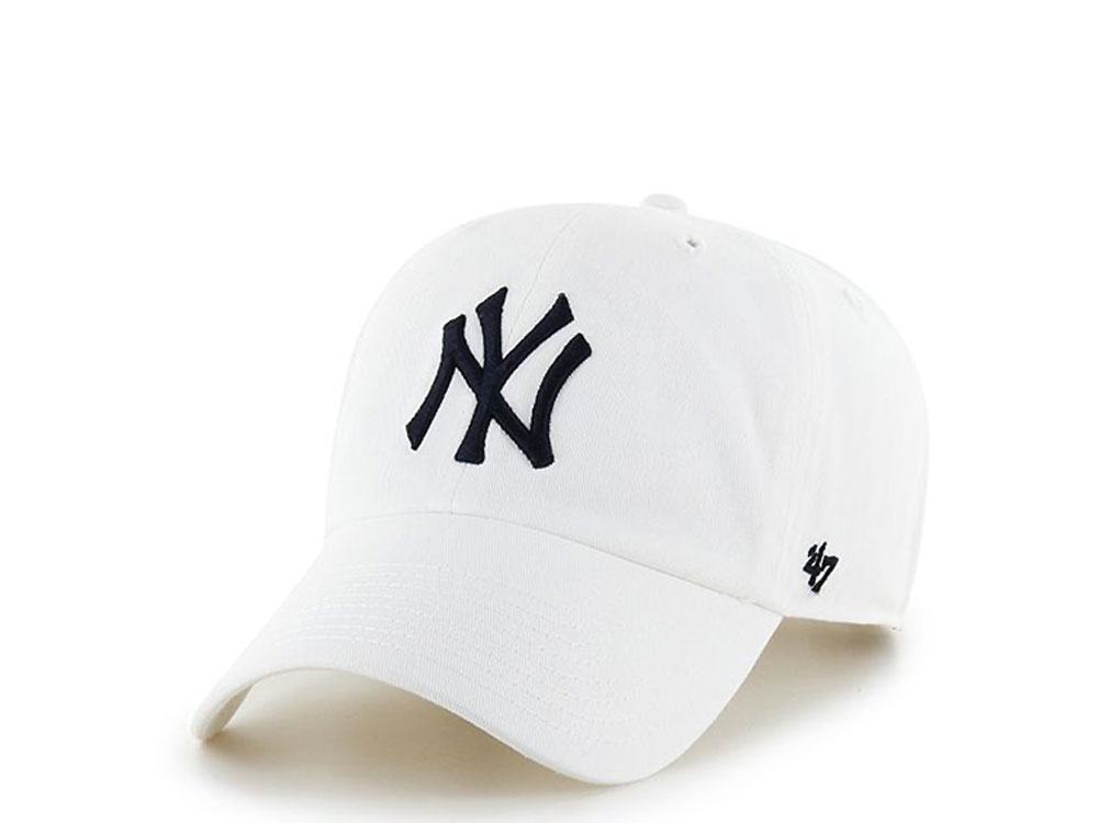 47Brand New York Yankees Clean Up White Strapback Hat
