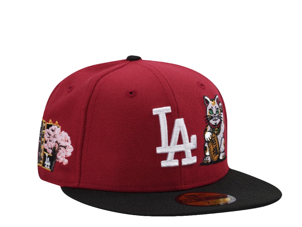 New Era Los Angeles Dodgers Tokyo Series 2025 Lucky Cat Brick Red Two Tone Edition 59Fifty Fitted Hat
