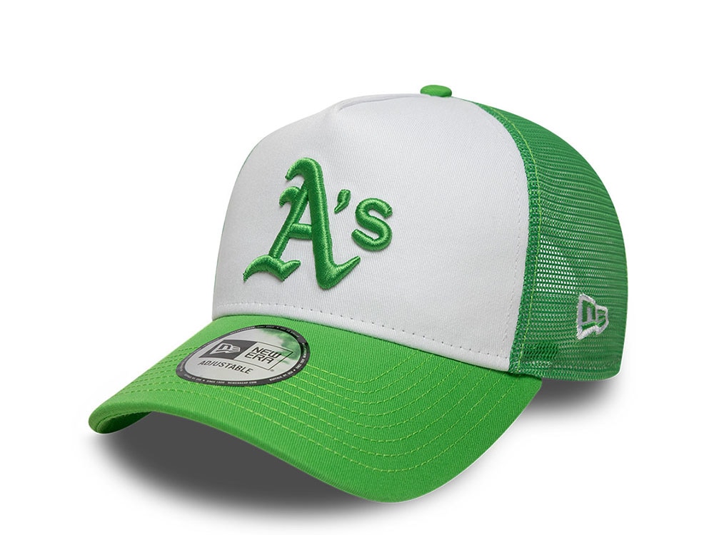 New Era Oakland Athletics League Essential 9Forty A Frame Trucker Snapback Hat