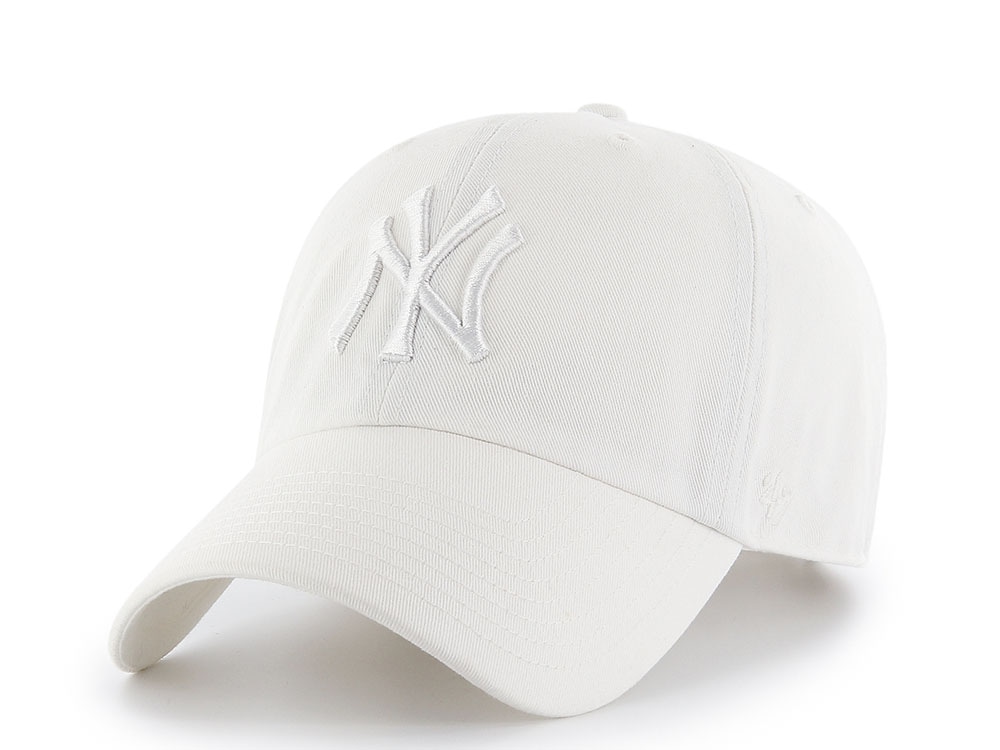 47 Brand New York Yankees White Clean Up Strapback Hat