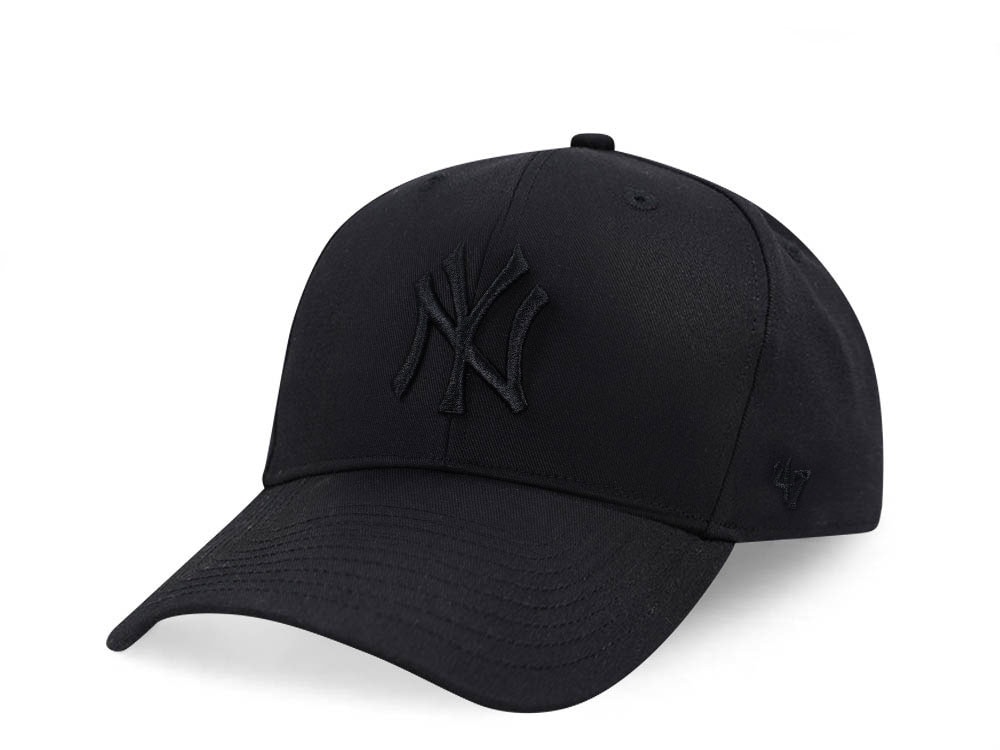 47Brand New York Yankees Black Raised Basic MVP Snapback Hat