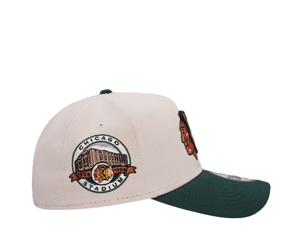 New Era Chicago Blackhawks Stone Green Two Tone Edition 9Forty A Frame Snapback Hat