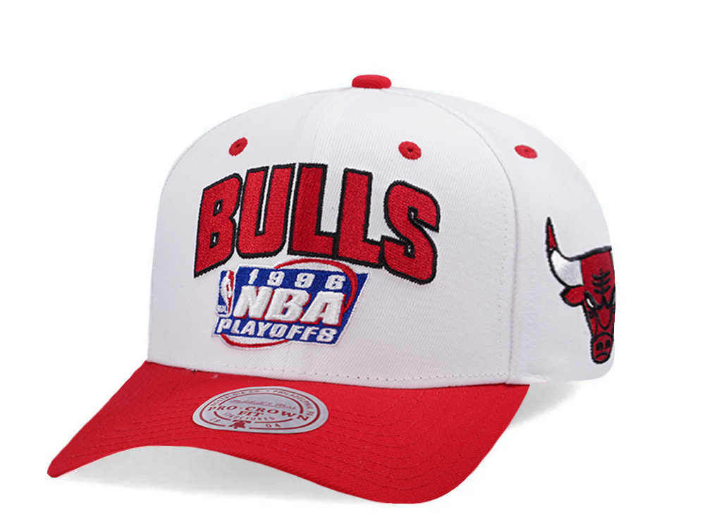 Mitchell & Ness Chicago Bulls NBA Playoffs 1996 Chrome Two Tone Editon Pro Crown Fit Snapback Hat