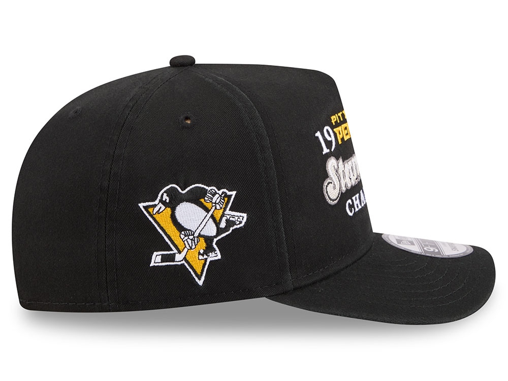 New Era Pittsburgh Penguins Stanley Cup Champions 1991 Historic Black Edition 9Fifty A Frame Snapback Hat