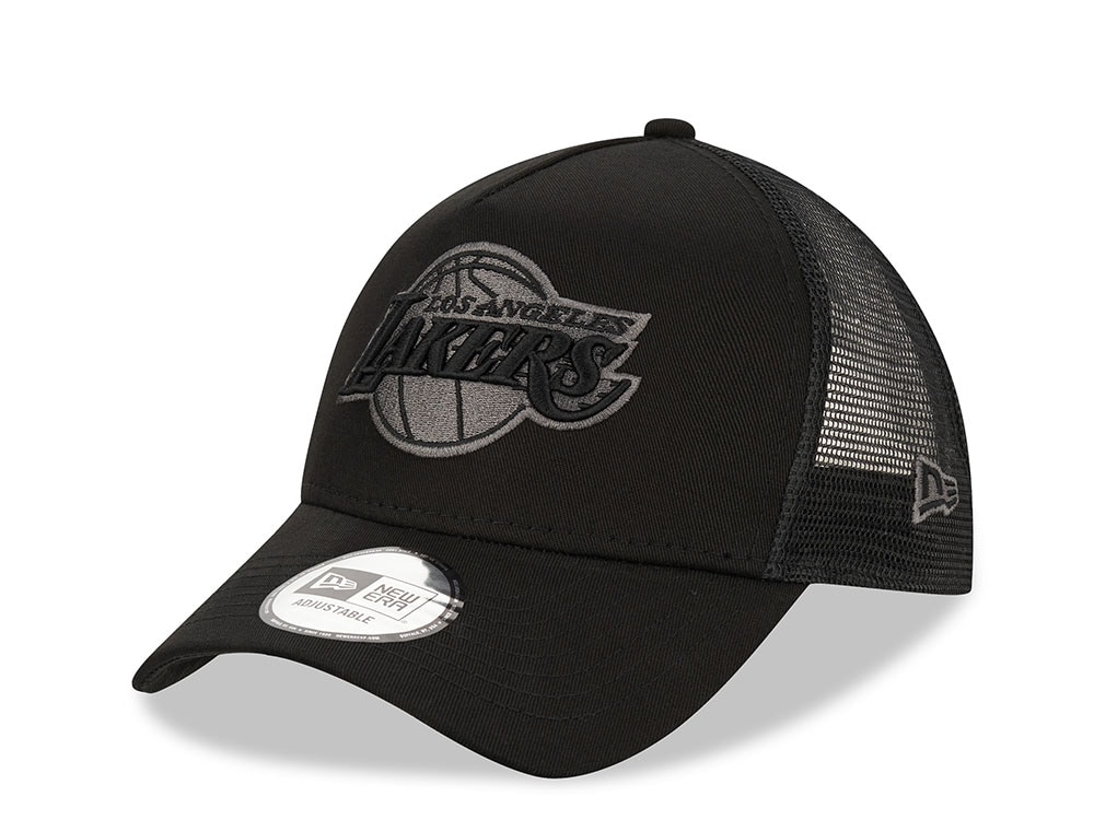 New Era Los Angeles Lakers  Black Graphite Trucker Snapback Hat