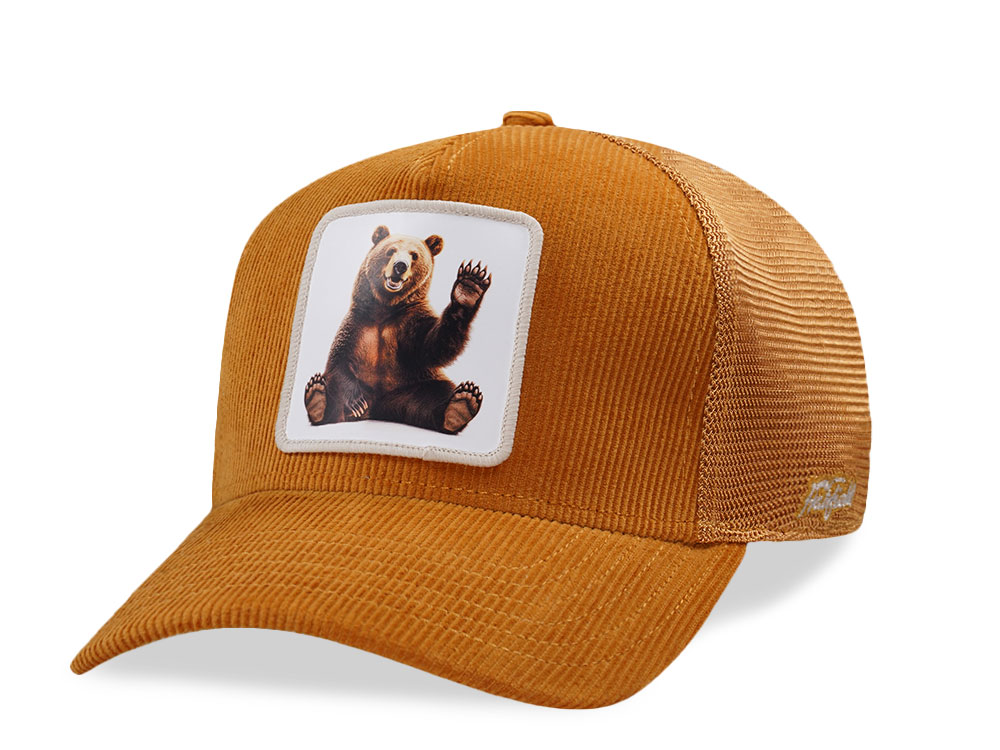 Hatfield Bear Honey Hunter Brown Corduroy Trucker Snapback Hat