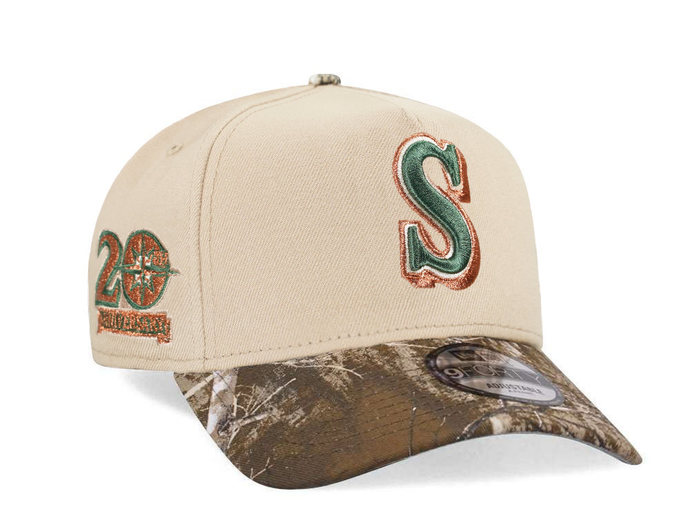 New Era Seattle Mariners 20th Anniversary Camel Realtree Two Tone Edition 9Forty Snapback Hat