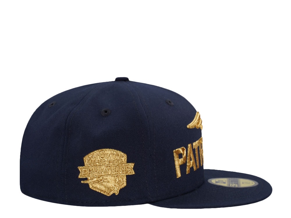 New Era New England Patriots 6x Super Bowl Champions 24k Edition 59Fifty Fitted Hat