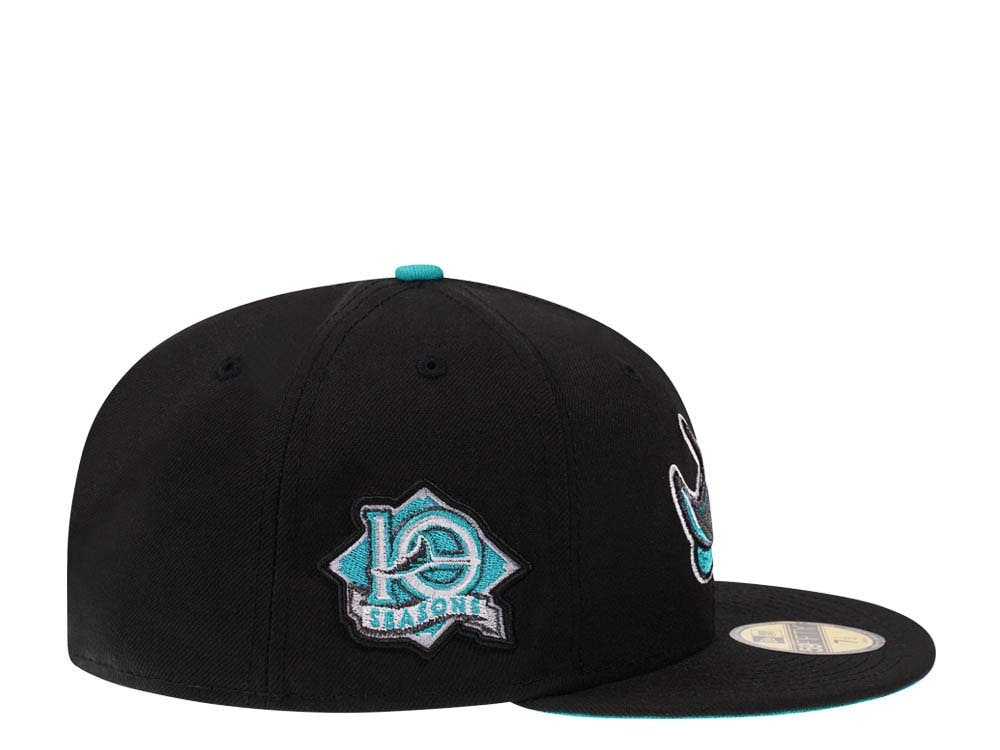 New Era Tampa Bay Rays 10th Anniversary Metallic Black Teal Edition 59Fifty Fitted Hat