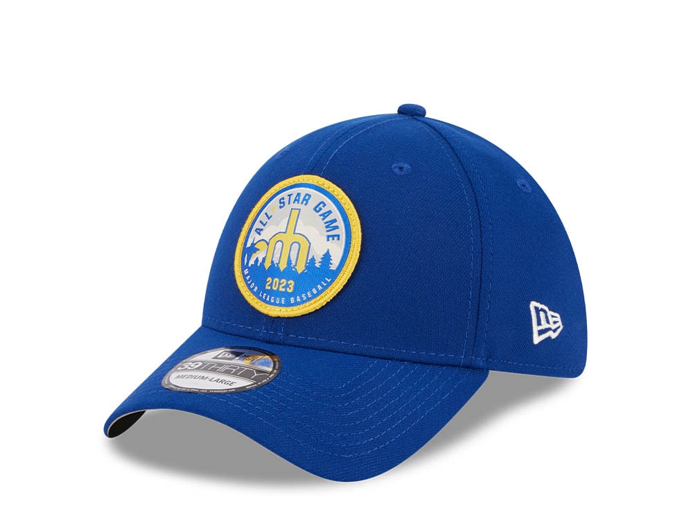 New Era Seattle Mariners All Star Game 2023 Patch E1 Blue 39Thirty Stretch Hat