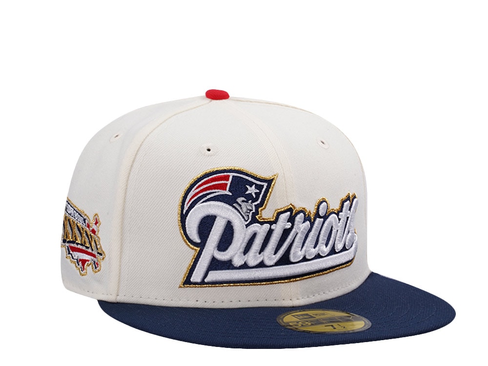New Era New England Patriots Super Bowl XXXVI Chrome Two Tone Edition 59Fifty Fitted Hat