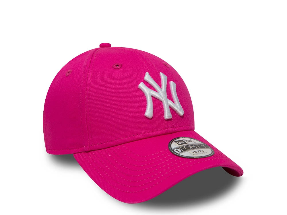New Era New York Yankees League Basic Pink White Kids 9Forty Strapback Hat