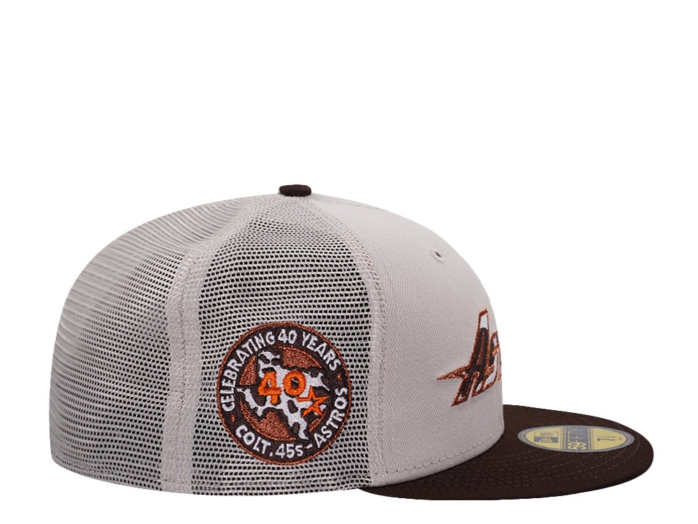 New Era Houston Astros 40th Anniversary Stone Two Tone Edition 59Fifty Trucker Fitted Hat