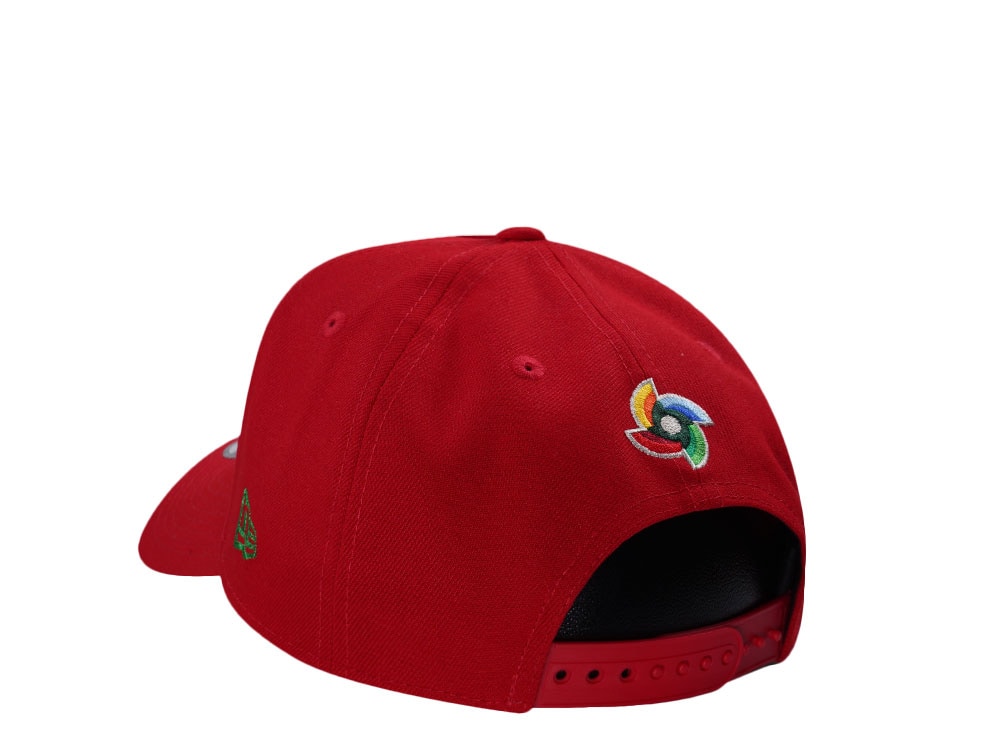 New Era Mexico World Baseball Classic Mexico Scarlet Edition 9Forty A Frame Snapback Hat