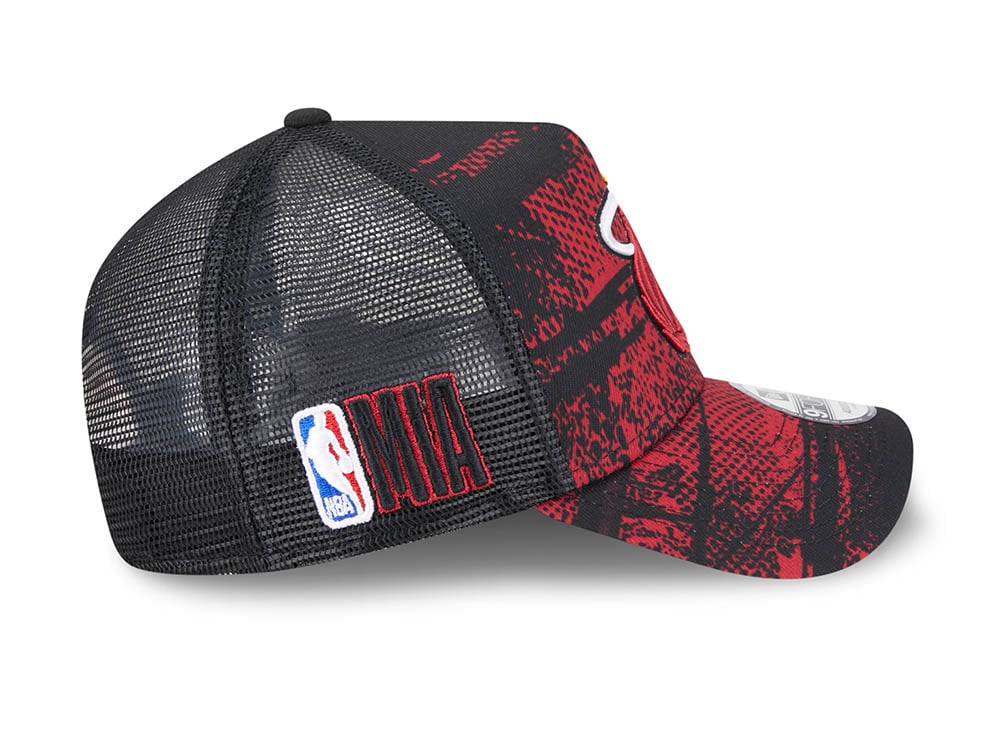 New Era Miami Heat NBA Tip Off 2024 Trucker 9Forty A Frame Snapback Hat
