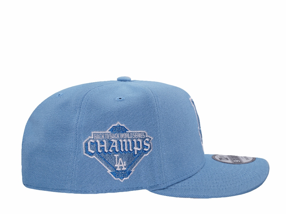New Era Los Angeles Dodgers World Series 2025 Sky Blue Prime Edition 9Fifty A Frame Snapback Hat