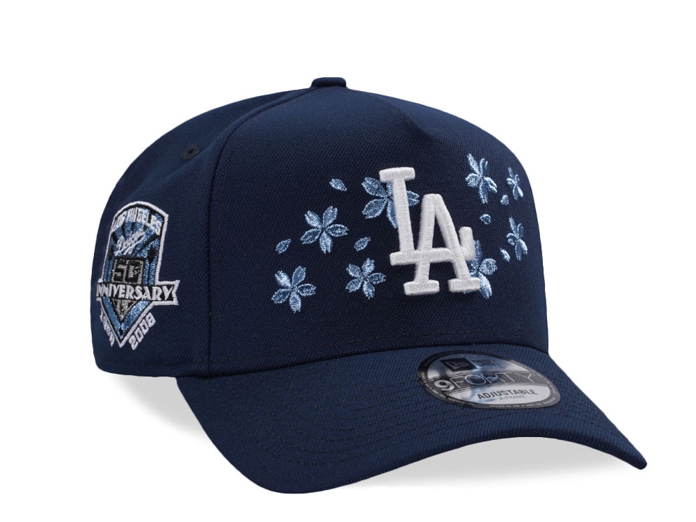 New Era Los Angeles Dodgers 50th Anniversary Ocean Blue Prime Edition 9Forty A Frame Snapback Hat