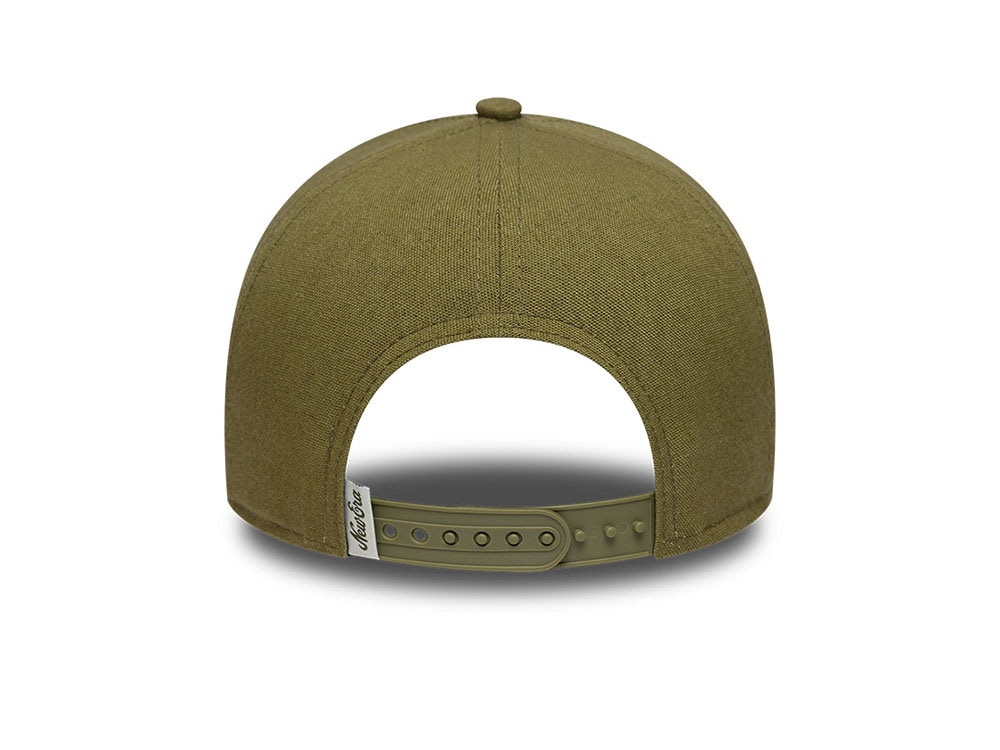 New Era Patch Olive Linen 9Forty E Frame Snapback Hat