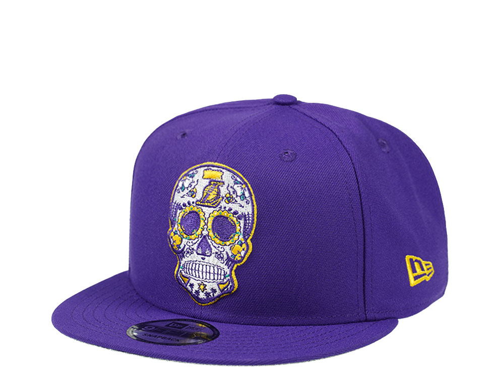 New Era Los Angeles Lakers Purple Skull Edition 9Fifty Snapback Hat
