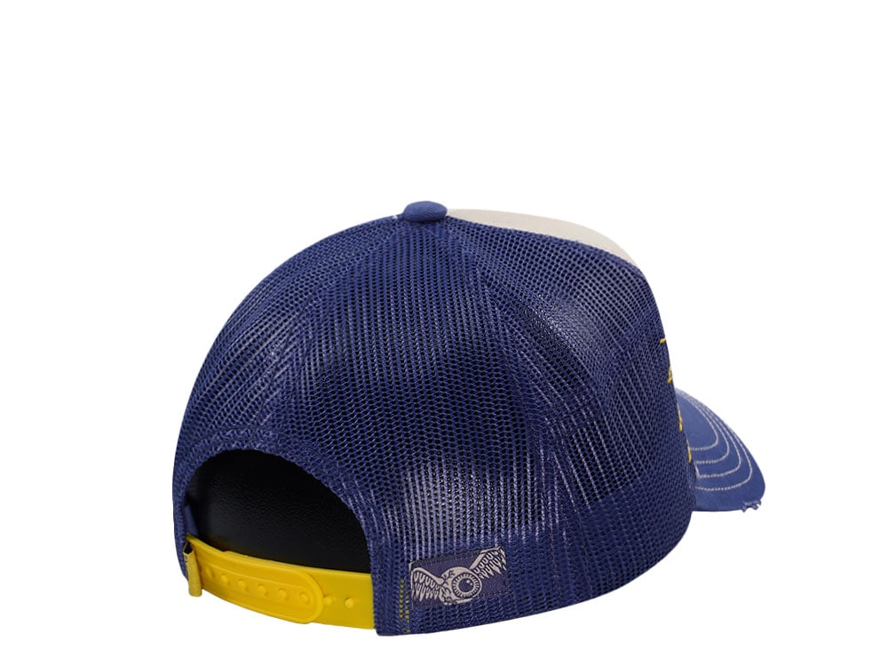 Von Dutch Oval Patch Distressed Two Tone Trucker Snapback Hat