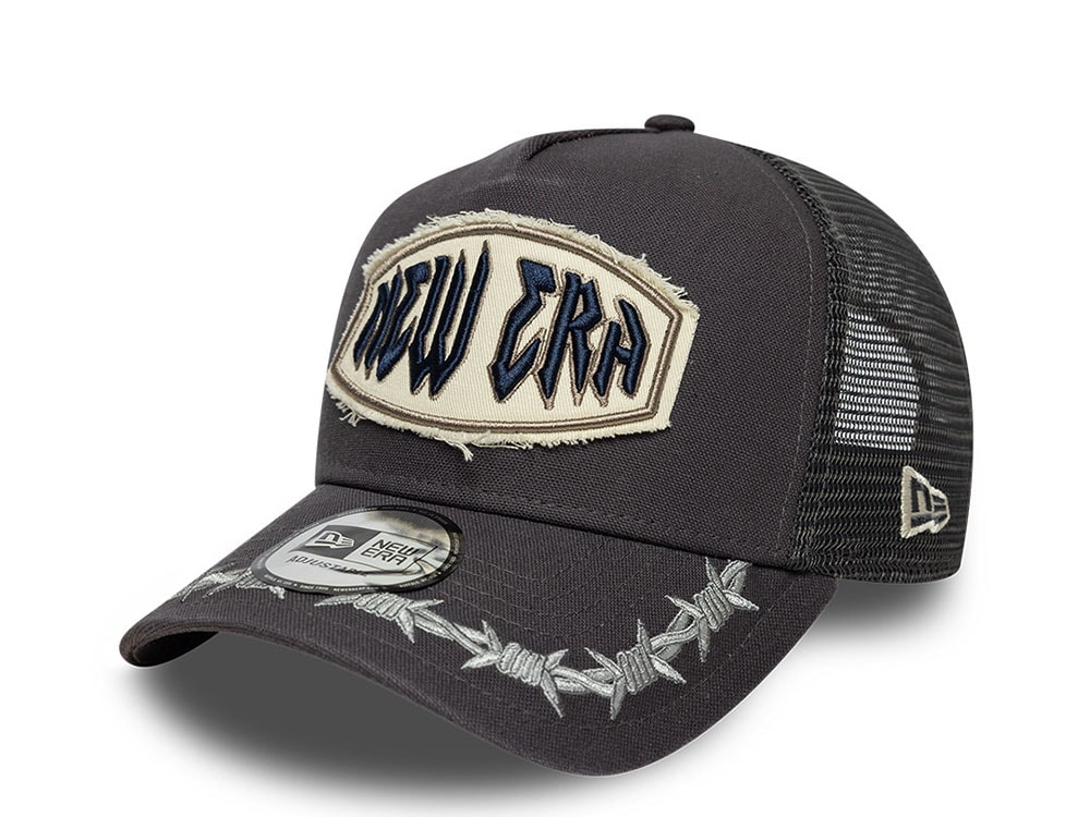 New Era Distressed Charcoal Edition 9Forty A Frame Trucker Snapback Hat