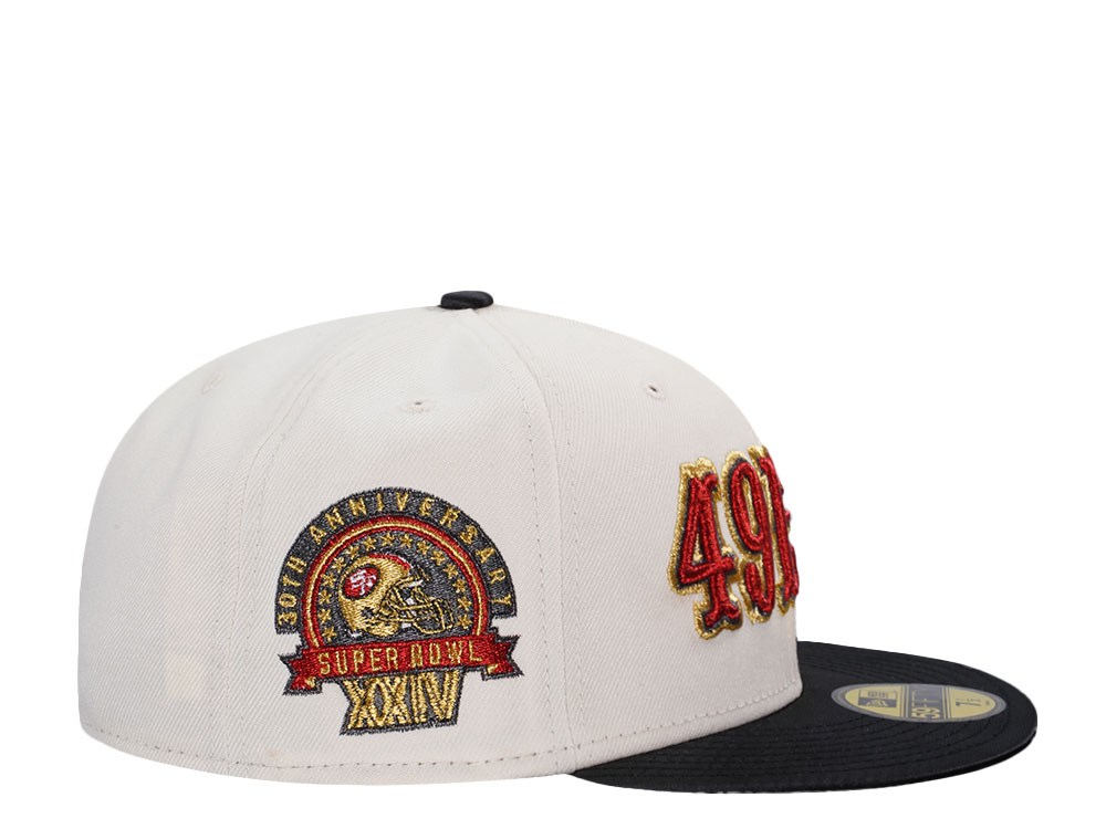 New Era San Francisco 49ers 30th Anniversary Chrome Satin Brim Two Tone Edition 59Fifty Fitted Hat