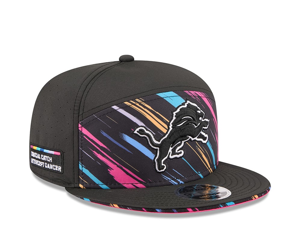 New Era Detroit Lions Crucial Catch 2026 Black Edition 9Fifty Split Panel Snapback Hat