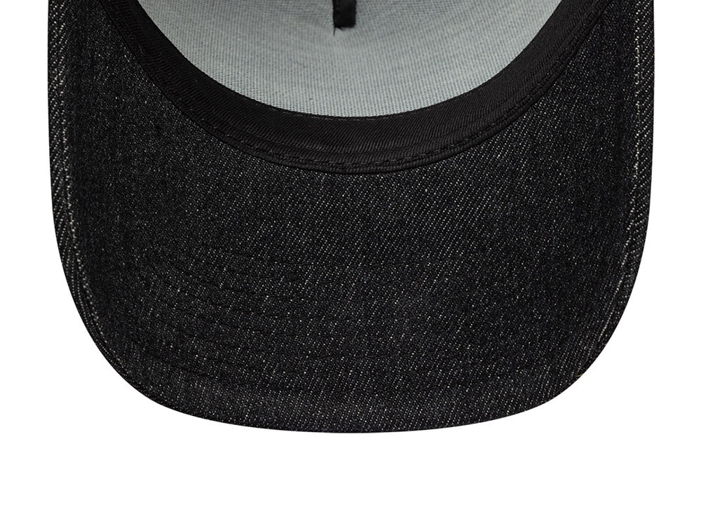 New Era Patch Black Denim Edition 9Forty A Frame Trucker Snapback Hat