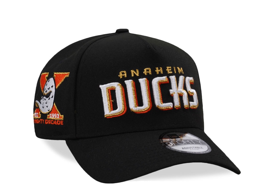 New Era Anaheim Ducks 10th Anniversary Black Prime Edition 9Forty A Frame Snapback Hat