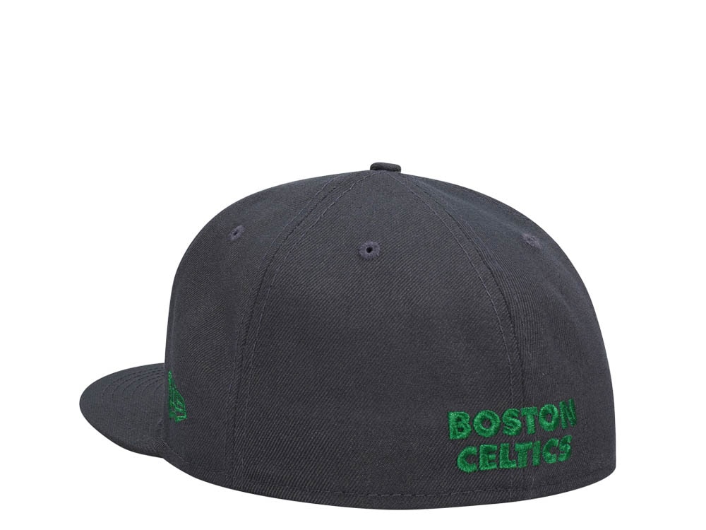 New Era Boston Celtics Gray Script Classic Edition 59Fifty Fitted Hat