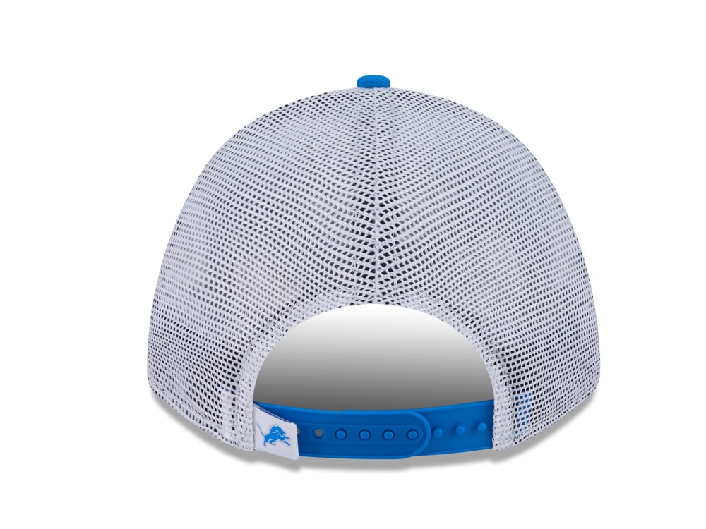 New Era Detroit Lions Official Team Color Edition 9Forty M Crown A Frame Trucker Snapback Hat