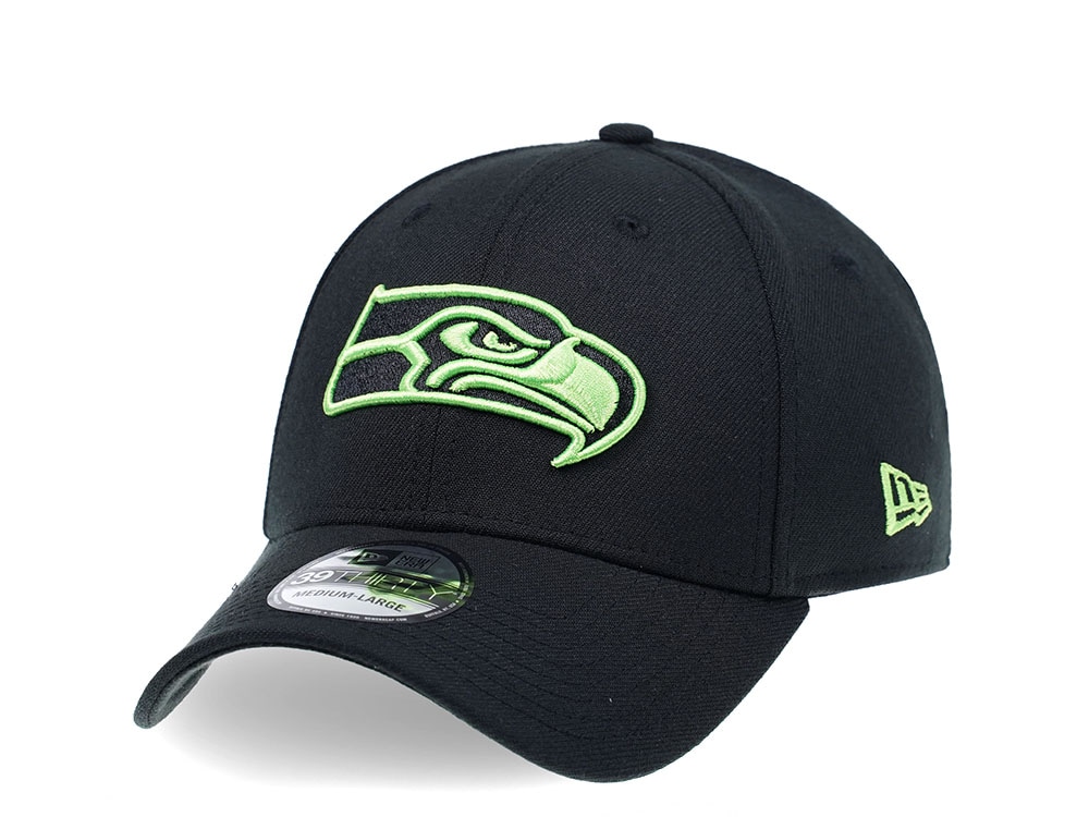 New Era Seattle Seahawks Curved Black Editon 39Thirty Stretch Hat