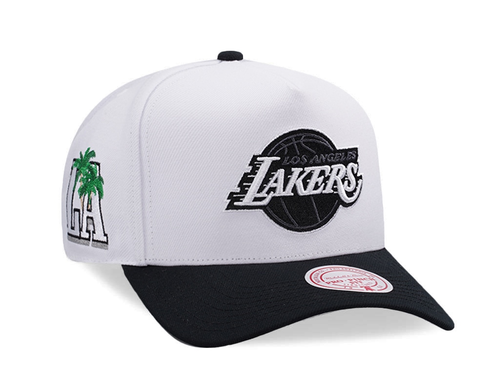 Mitchell & Ness Los Angeles Lakers NBA In The City White Edition Pro Pinch Fit Snapback Hat