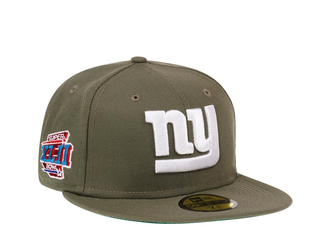New Era New York Giants Super Bowl XLII Olive Throwback Edition 59Fifty Fitted Hat
