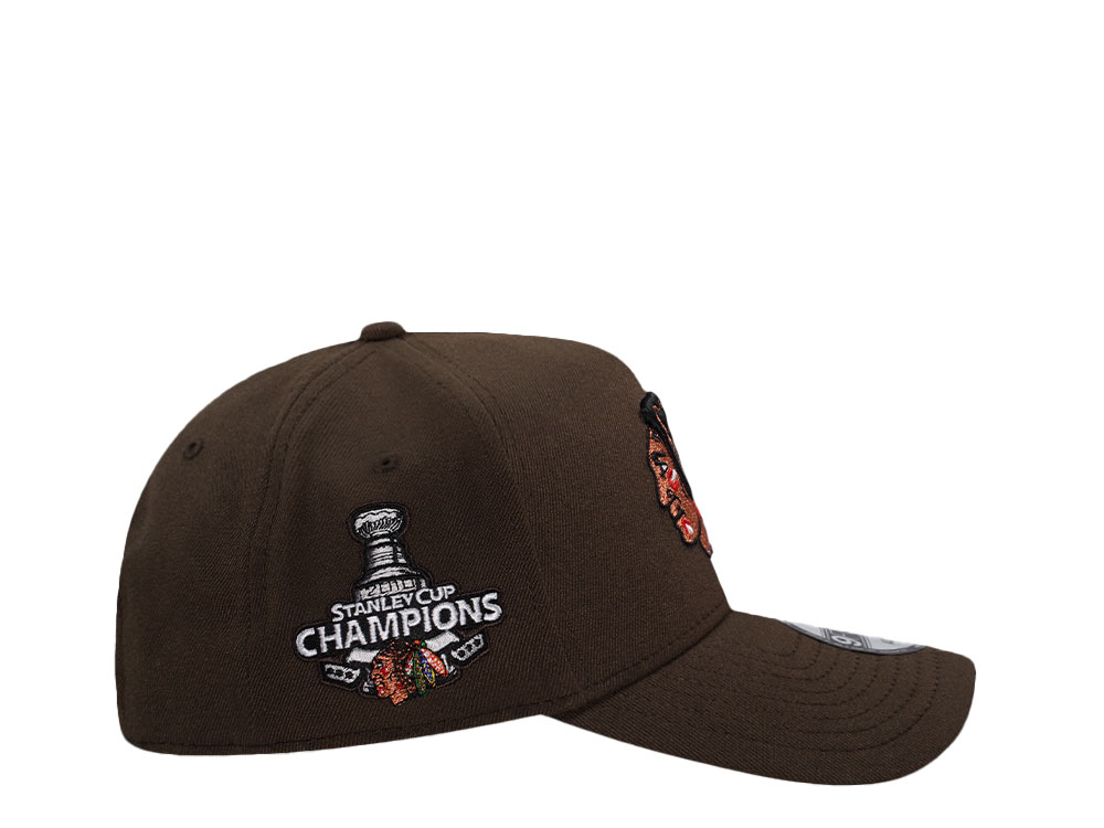 New Era Chicago Blackhawks Stanley Cup Champions 2010 Walnut Edition 9Forty A Frame Snapback Hat
