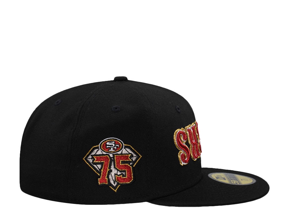 New Era San Francisco 49ers 75th Anniversary Black Prime Edition 59Fifty Fitted Hat
