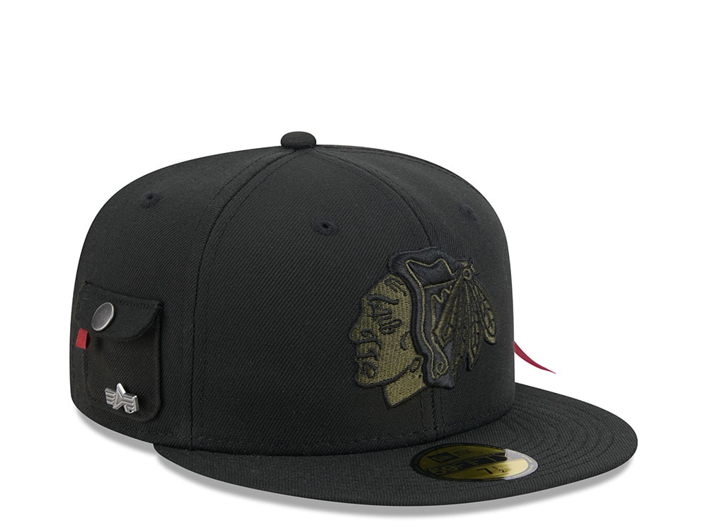 New Era Alpha Industries Chicago Blackhawks Navy Prime Edition 59Fifty Fitted Hat