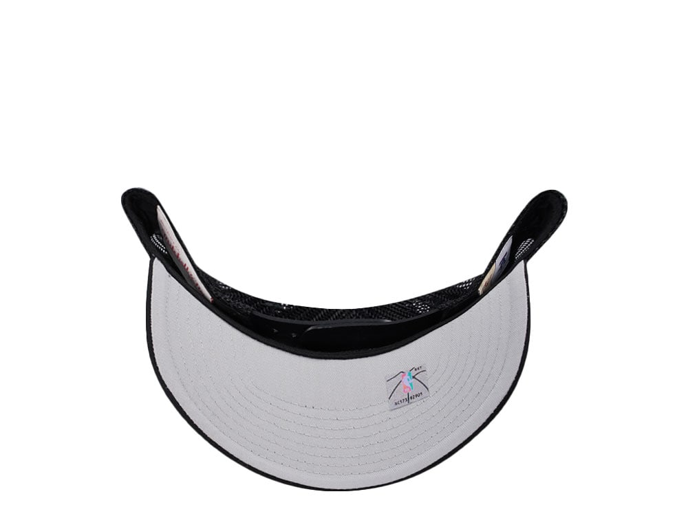 Mitchell & Ness Philadelphia 76ers Black Monogram Trucker Edition Snapback Hat