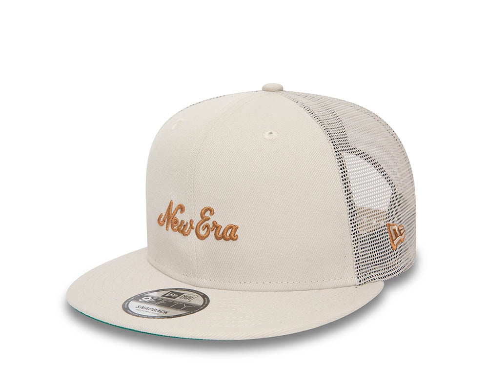 New Era Script Stone Throwback Edition 9Fifty Trucker Snapback Cap
