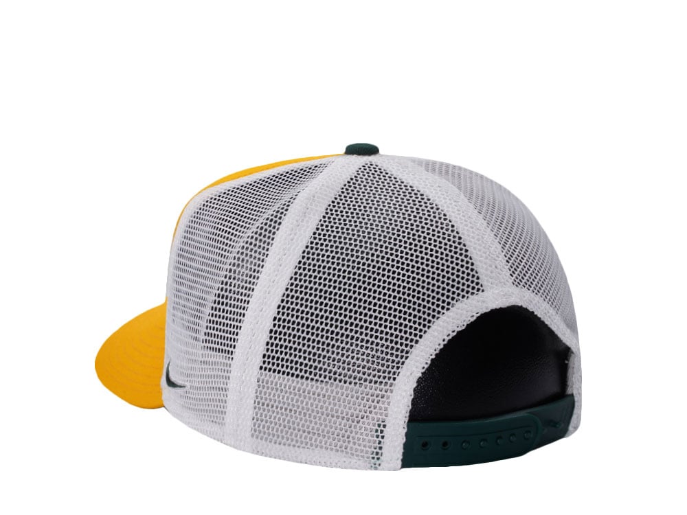 Nike Oakland Athletics Primetime Dri-Fit Rise Yellow Edition Trucker Snapback Hat